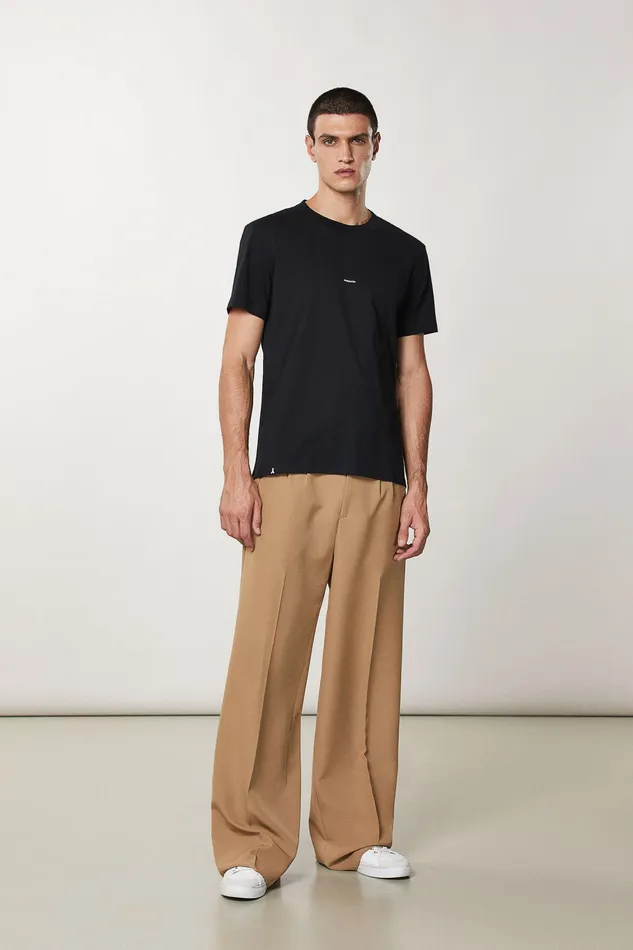 Tops and Shirts Men Patrizia Pepe Pima Cotton Jersey TShirt With Logo Nero Vinile Tops and Shirts Men Patrizia Pepe Pima Cotton Jersey TShirt With Logo Nero Vinile