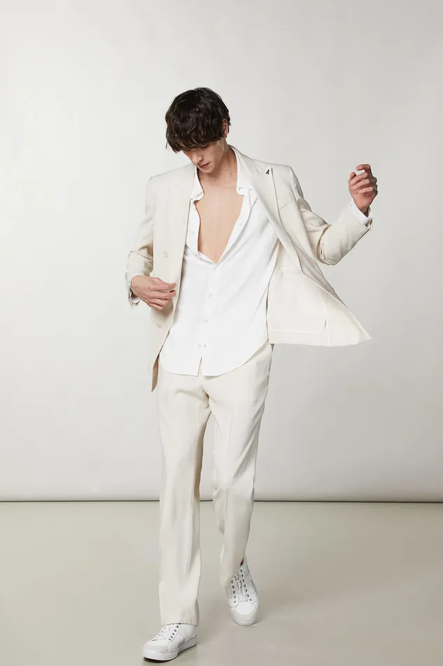 Tops and Shirts Men Patrizia Pepe SolidColored Shirt In Viscose Twill Bianco Ottico Tops and Shirts Men Patrizia Pepe SolidColored Shirt In Viscose Twill Bianco Ottico