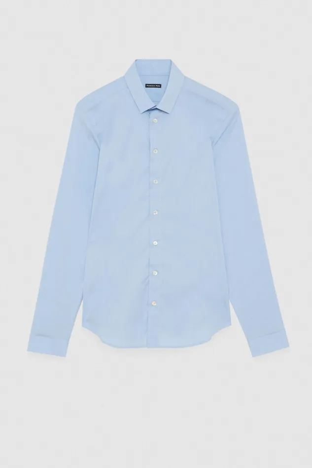 Tops and Shirts Men Patrizia Pepe Stretch Poplin Shirt Sky Fil A Fil