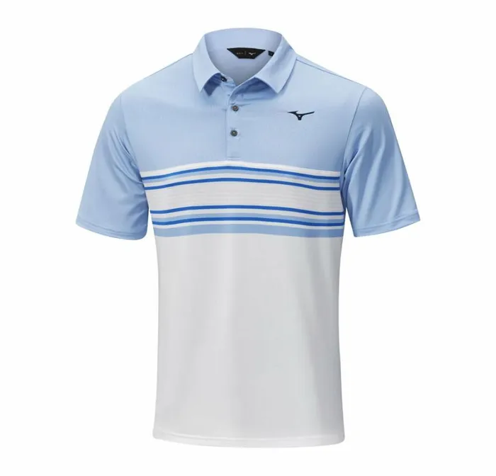 Tops Men Mizuno Quick Dry Oceanic Polo Blue Bell