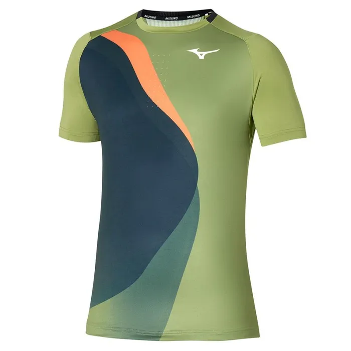 Tops Men Mizuno Release Shadow Graphic Tee Calliste Green