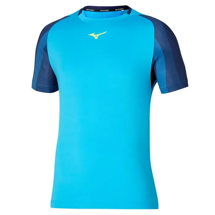 Tops Men Mizuno Release Shadow Tee Jet Blue