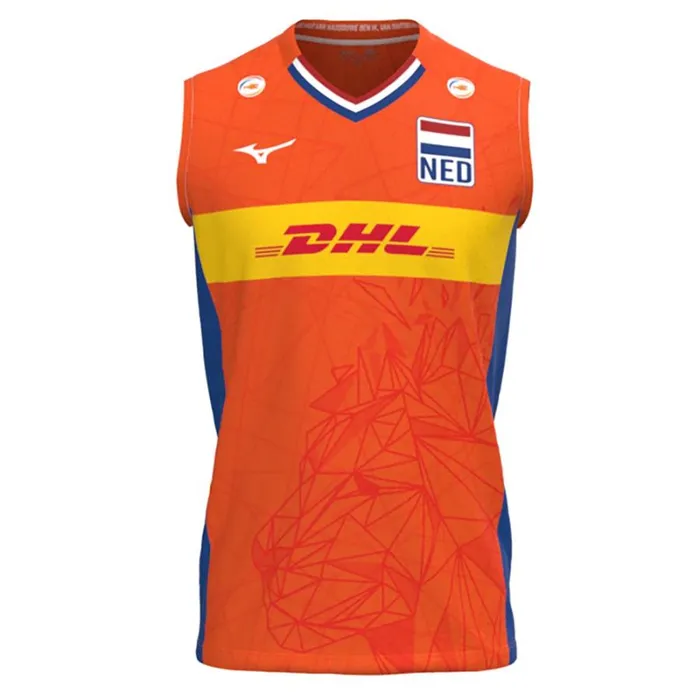 Tops MenWomen Mizuno Nevobo Voleyball Replica Shirt Junior Orange