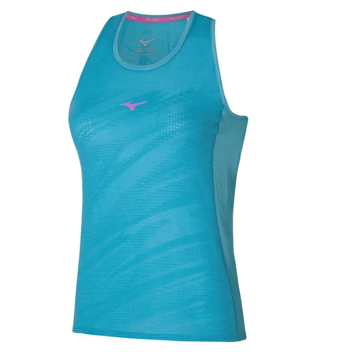 Tops Women Mizuno Aero Tank Maui Blue