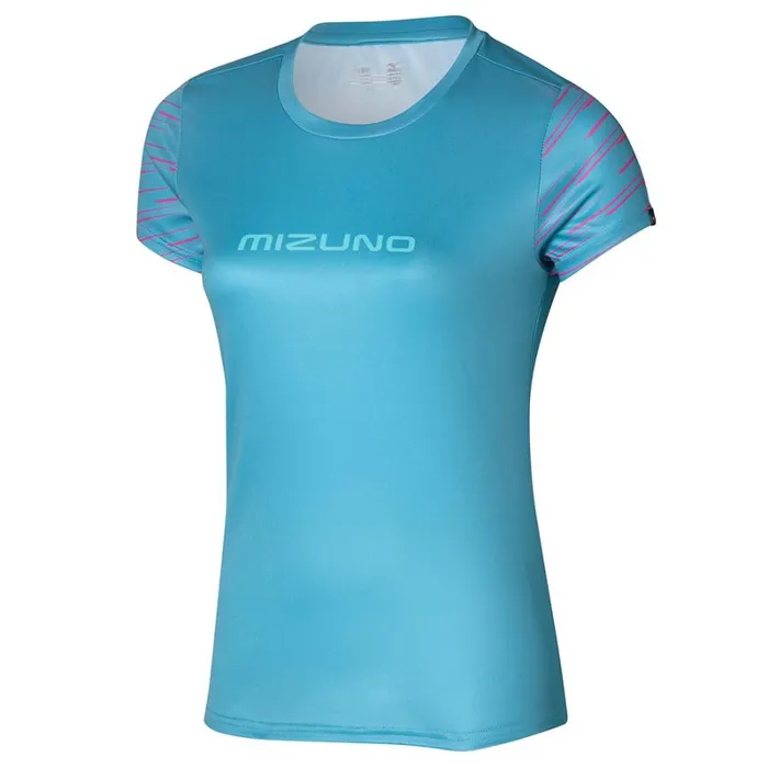 Tops Women Mizuno Athletics Graphic Tee Maui Blue