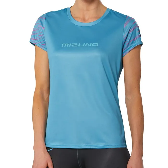 Tops Women Mizuno Athletics Graphic Tee Maui Blue