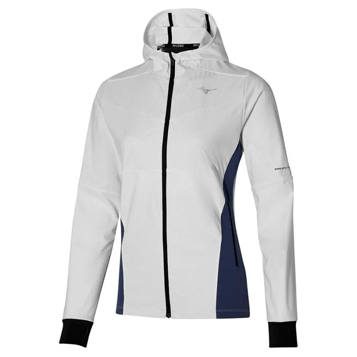 Tops Women Mizuno Breath Thermo Jacket Snow Whitenightshadow B