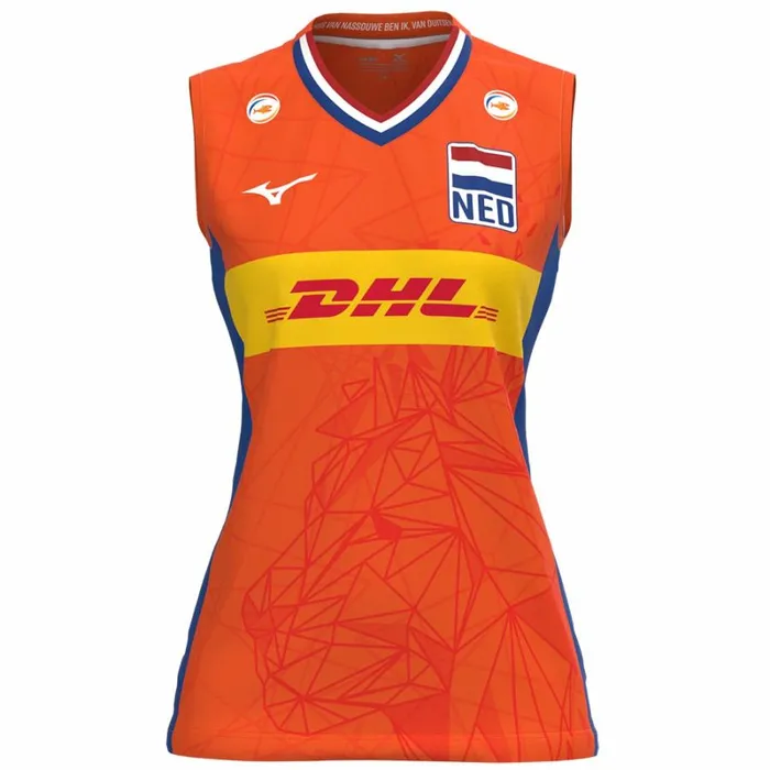 Tops Women Mizuno Nevobo Replica Shirt Women Orange