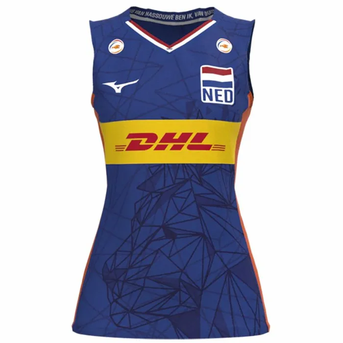 Tops Women Mizuno Nevobo Volleyball Match Blue Shirt Women Blue