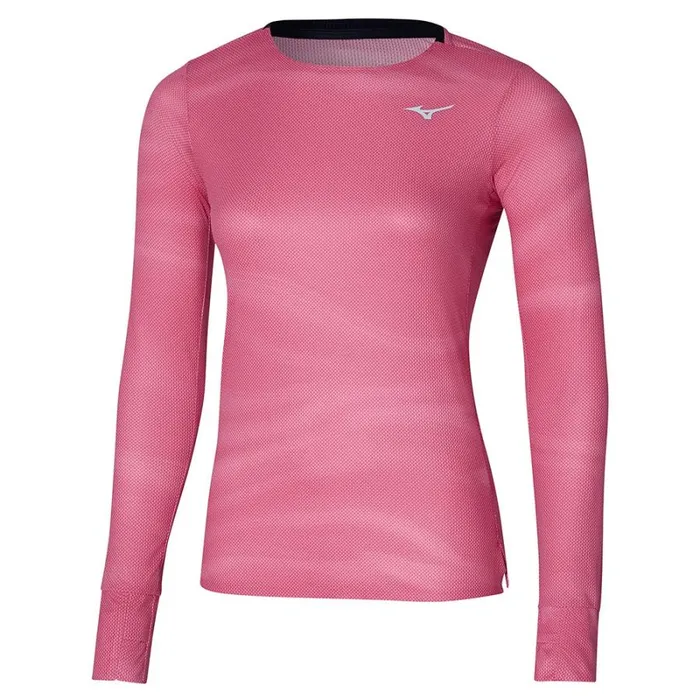 Tops Women Mizuno Premium Aero Ls Tee Sangria Sunset