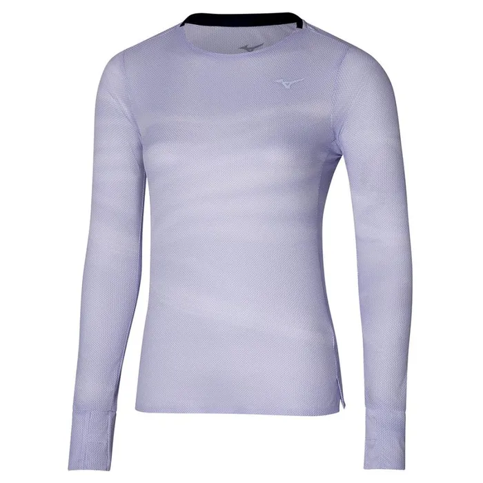 Tops Women Mizuno Premium Aero Ls Tee Snow Whitethistle