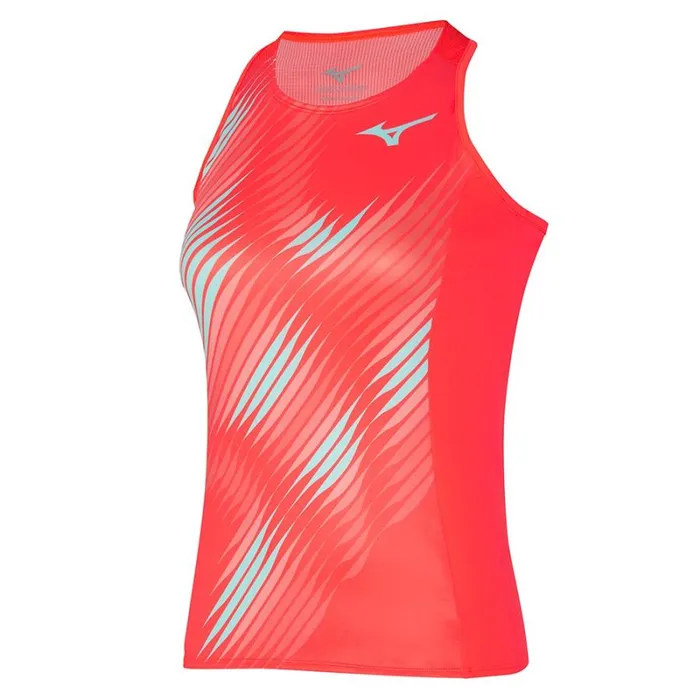 Tops Women Mizuno Printed Tank Fierry Coral