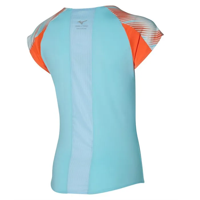 Tops Women Mizuno Printed Tee Tanager Turquoise