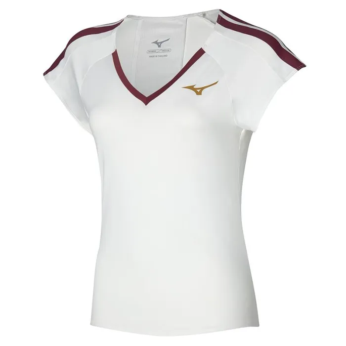 Tops Women Mizuno Printed Tee White