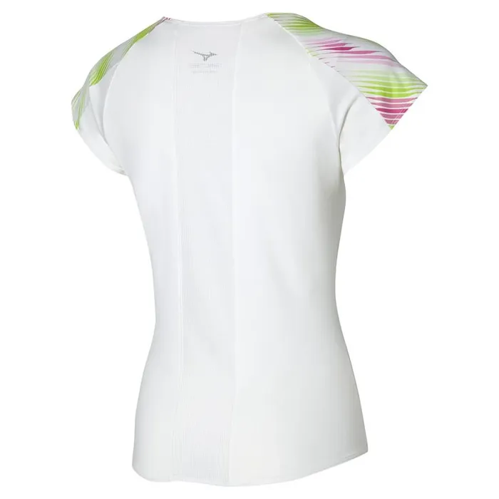 Tops Women Mizuno Printed Tee Whitefuchsia