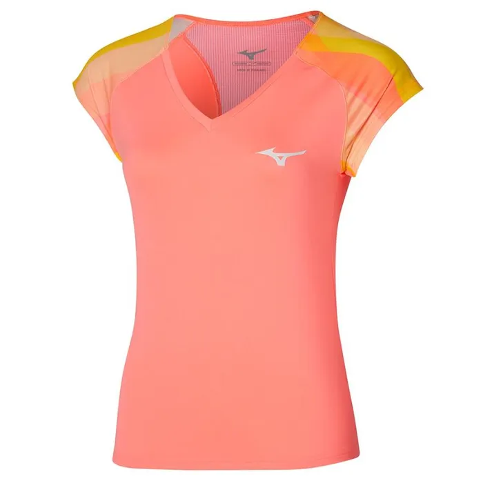 Tops Women Mizuno Release Printed Tee Candy Coral