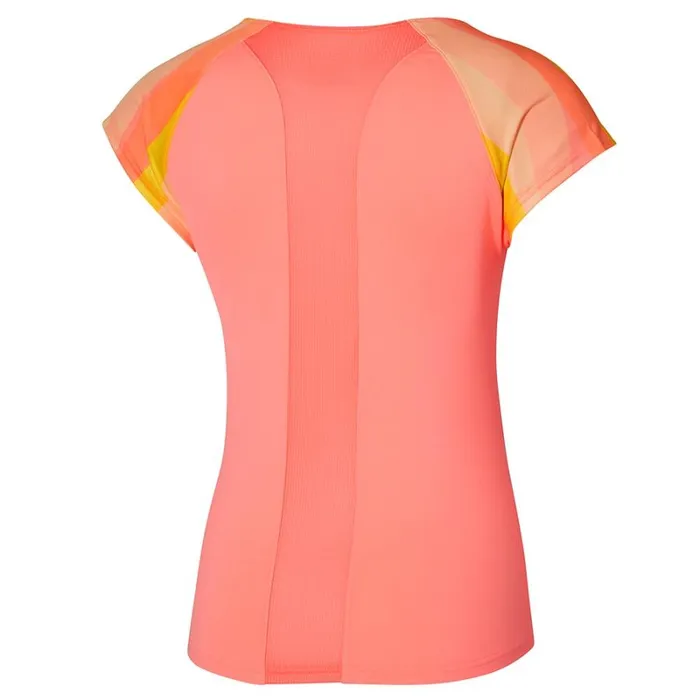 Tops Women Mizuno Release Printed Tee Candy Coral Tops Women Mizuno Release Printed Tee Candy Coral