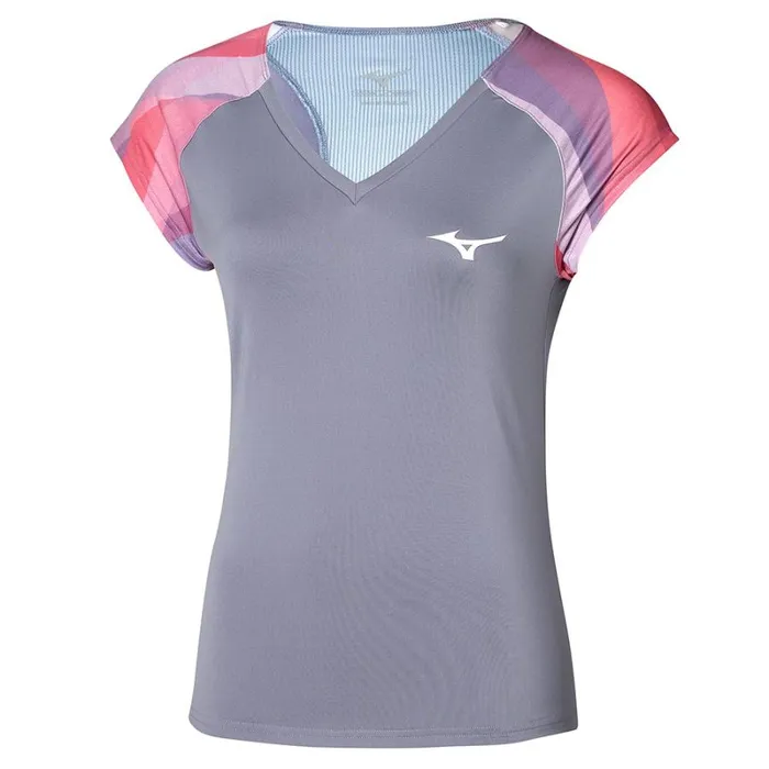 Tops Women Mizuno Release Printed Tee Silver Bullet