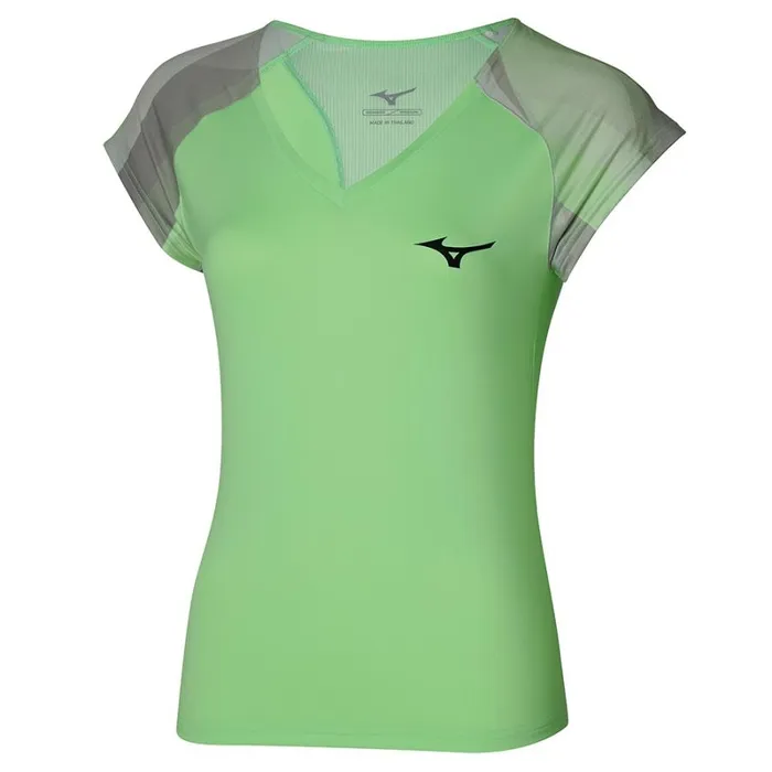 Tops Women Mizuno Release Printed Tee Techno Green