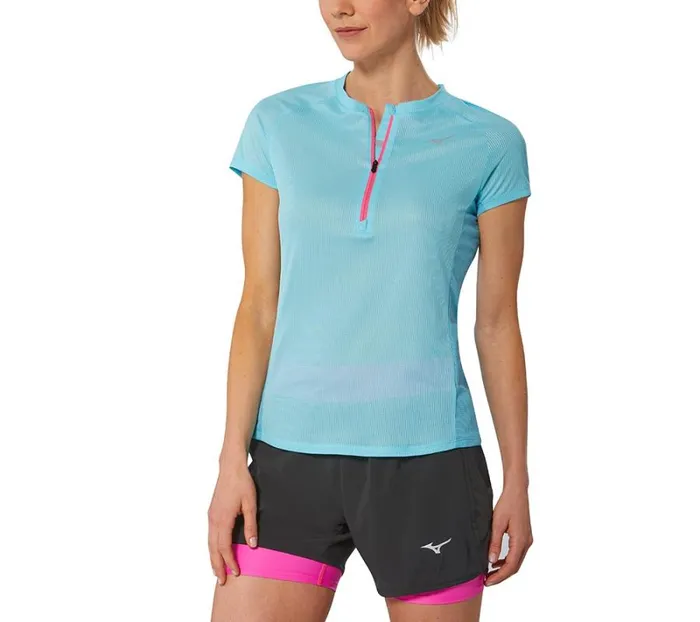Tops Women Mizuno Trail Dryaeroflow Hz Tee Antigua Sand
