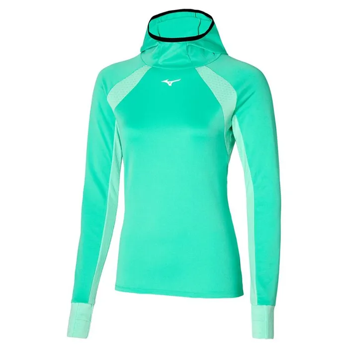 Tops Women Mizuno Warmalite Hooded Ls Atlantis