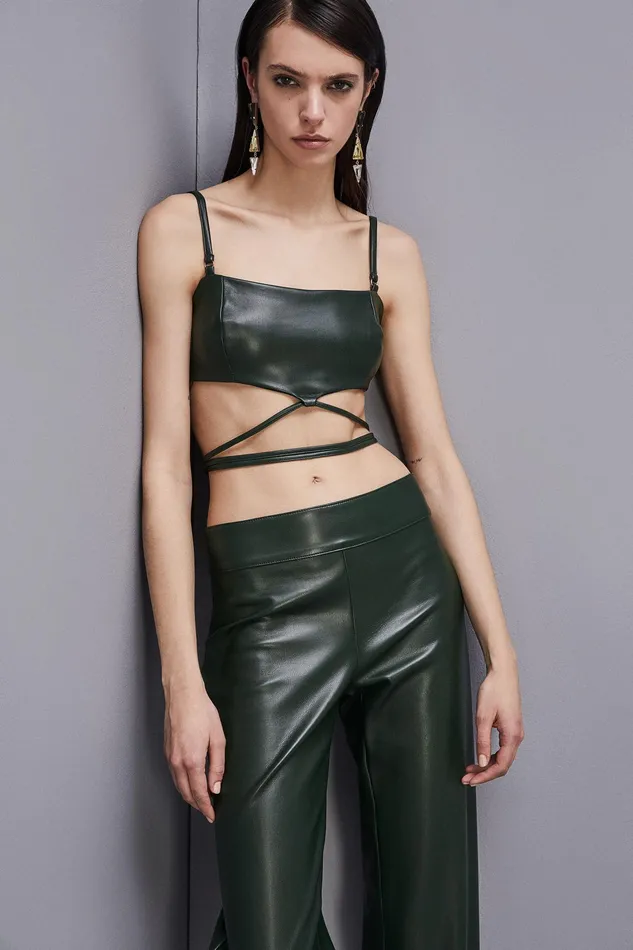 Tops Women Patrizia Pepe Bandeau Bra With Straps Tuscany Green