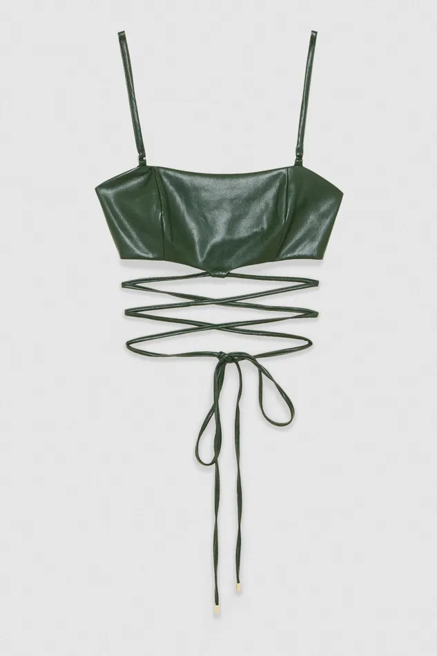 Tops Women Patrizia Pepe Bandeau Bra With Straps Tuscany Green