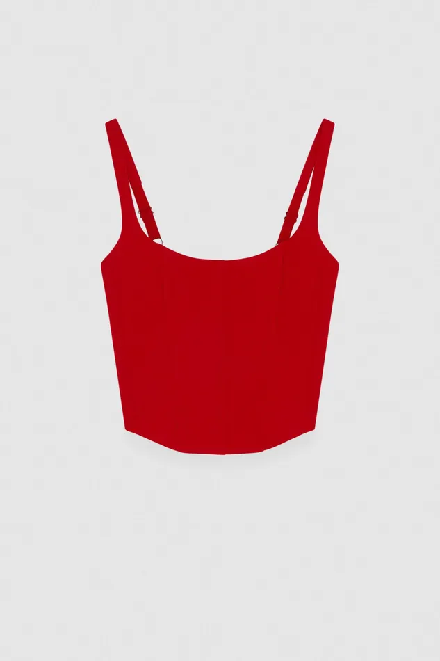 Tops Women Patrizia Pepe Bustier Top Infrarouge Red