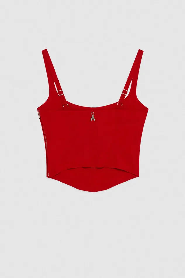 Tops Women Patrizia Pepe Bustier Top Infrarouge Red