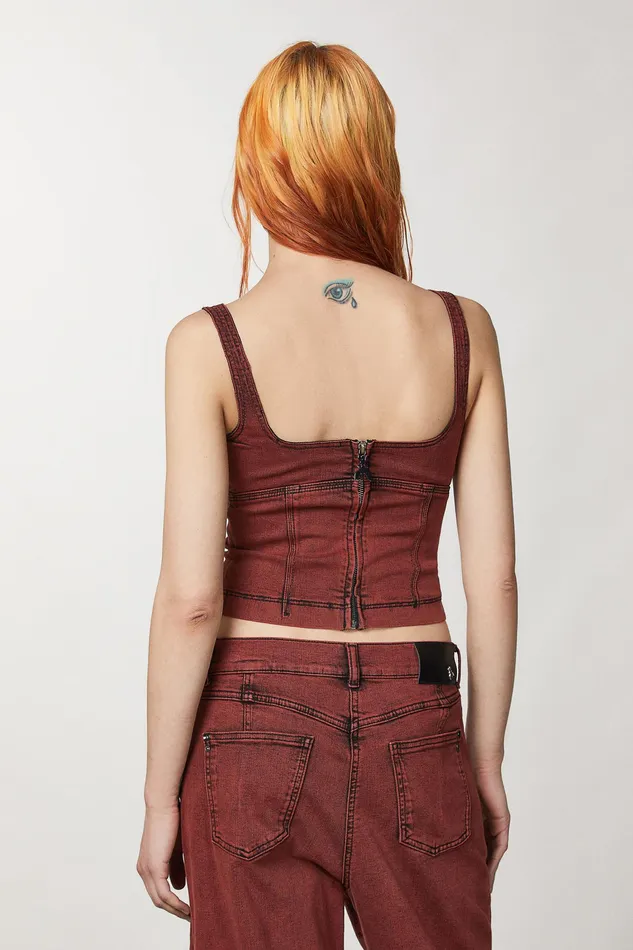 Tops Women Patrizia Pepe Denim Sleeveless Top Martian Black Wash