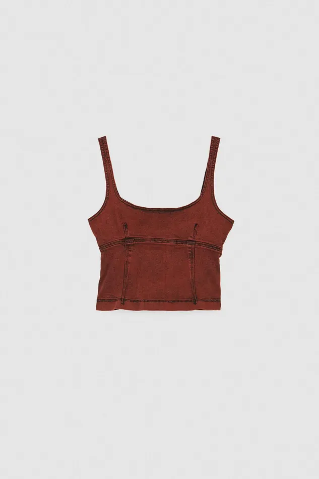 Tops Women Patrizia Pepe Denim Sleeveless Top Martian Black Wash