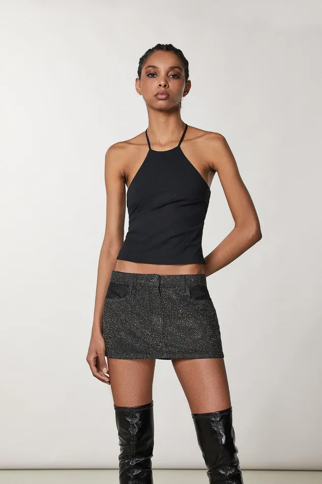 Tops Women Patrizia Pepe Jersey Sleeveless Top Nero