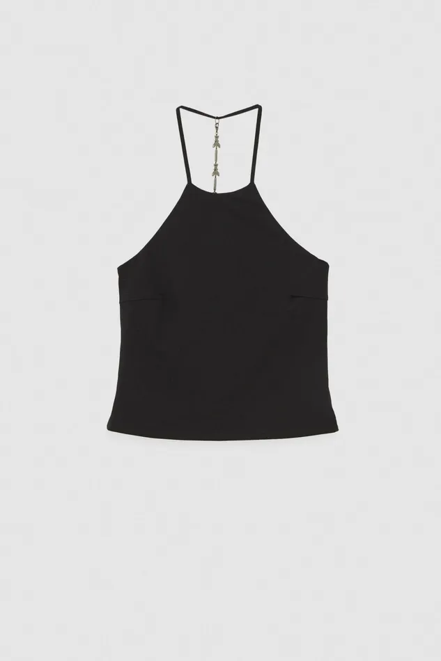 Tops Women Patrizia Pepe Jersey Sleeveless Top Nero