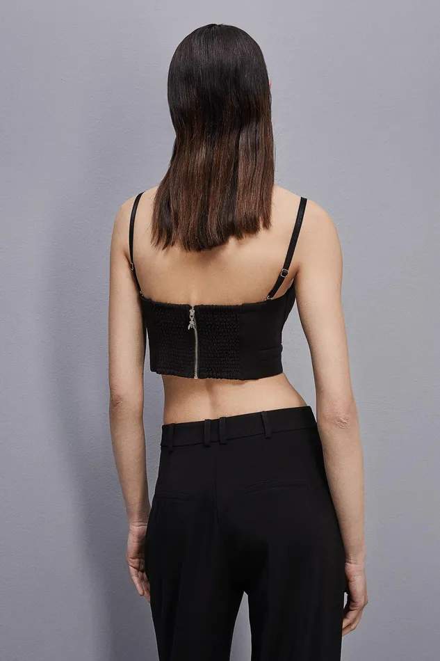 Tops Women Patrizia Pepe Tailored Bustier With Belt Nero