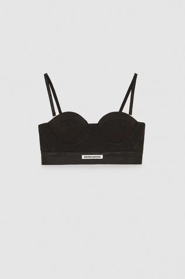 Tops Women Patrizia Pepe Tailored Bustier With Belt Nero