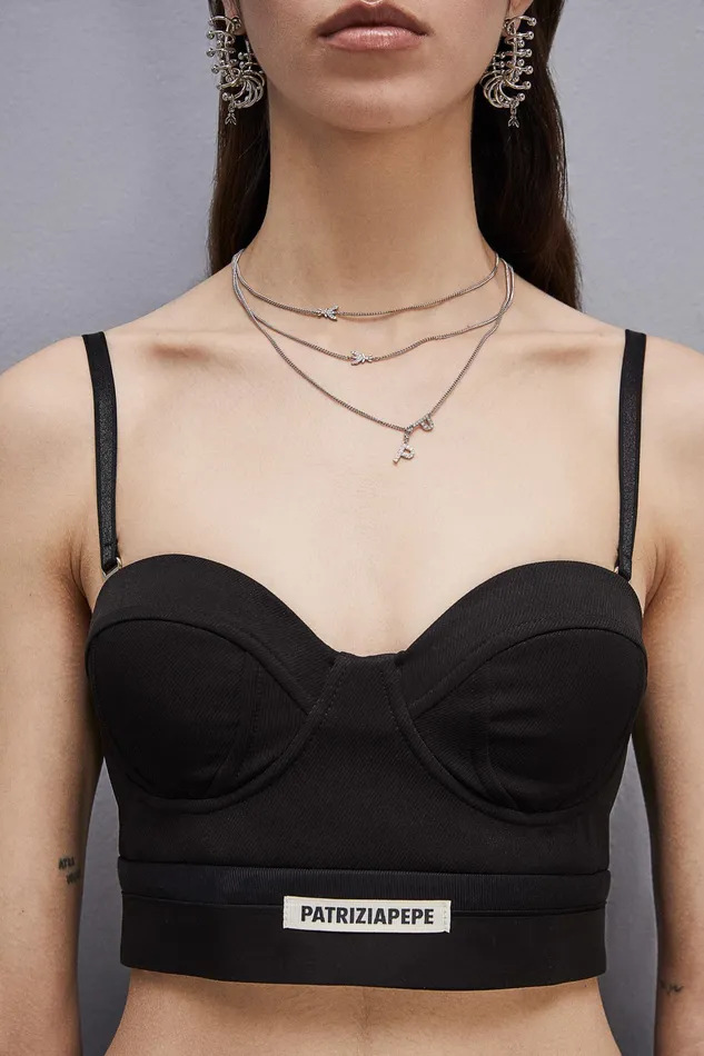 Tops Women Patrizia Pepe Tailored Bustier With Belt Nero