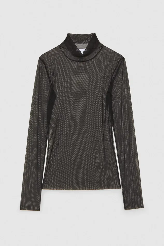 Tops Women Patrizia Pepe Tulle Turtleneck Nero