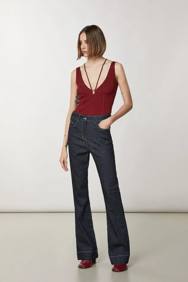 Tops Women Patrizia Pepe Viscose Sleeveless Top Martian Red