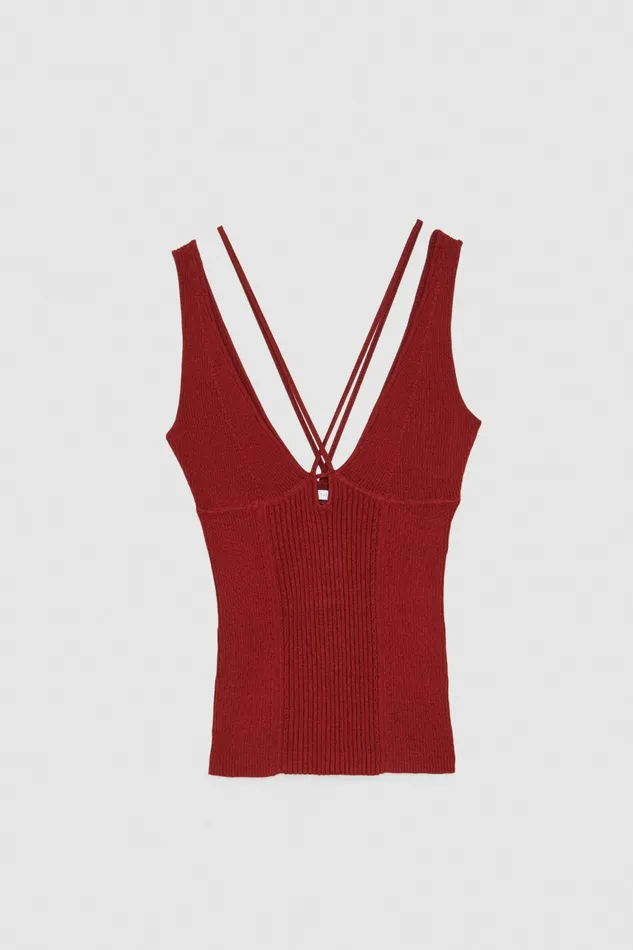 Tops Women Patrizia Pepe Viscose Sleeveless Top Martian Red