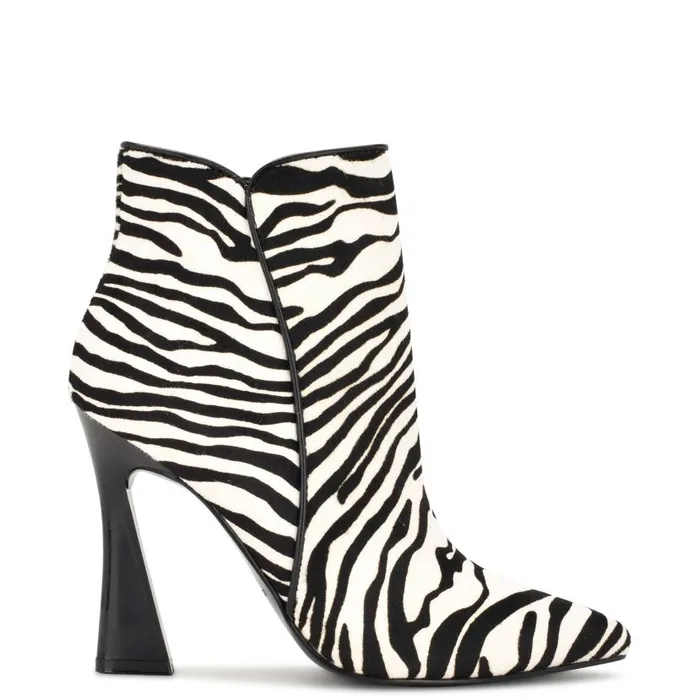 Torrie Dress Booties Zebra Haircalf Women Nine West Boots and Booties