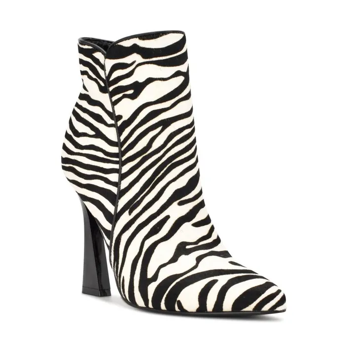 Torrie Dress Booties Zebra Haircalf Women Nine West Boots and Booties