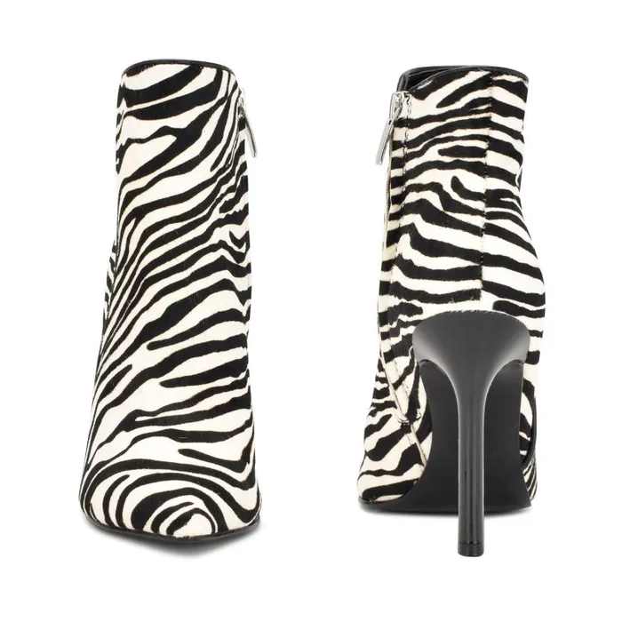 Torrie Dress Booties Zebra Haircalf Women Nine West Boots and Booties