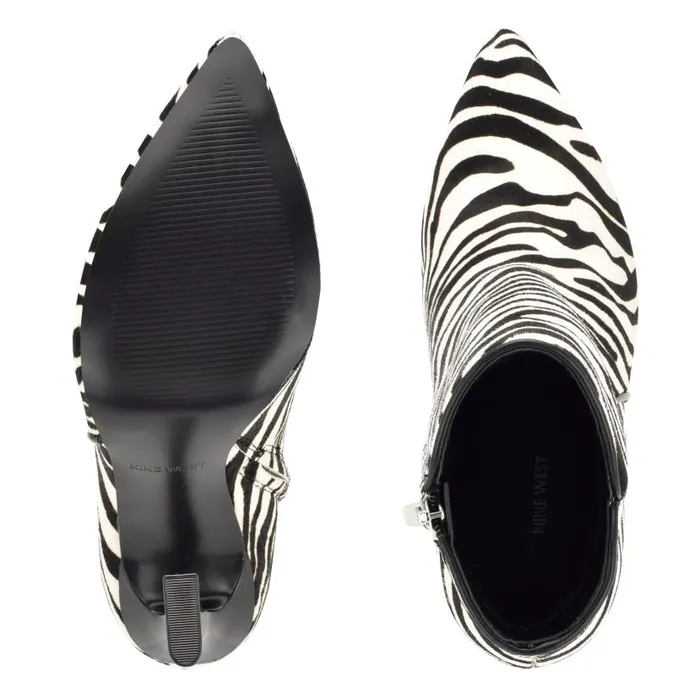 Torrie Dress Booties Zebra Haircalf Women Nine West Boots and Booties