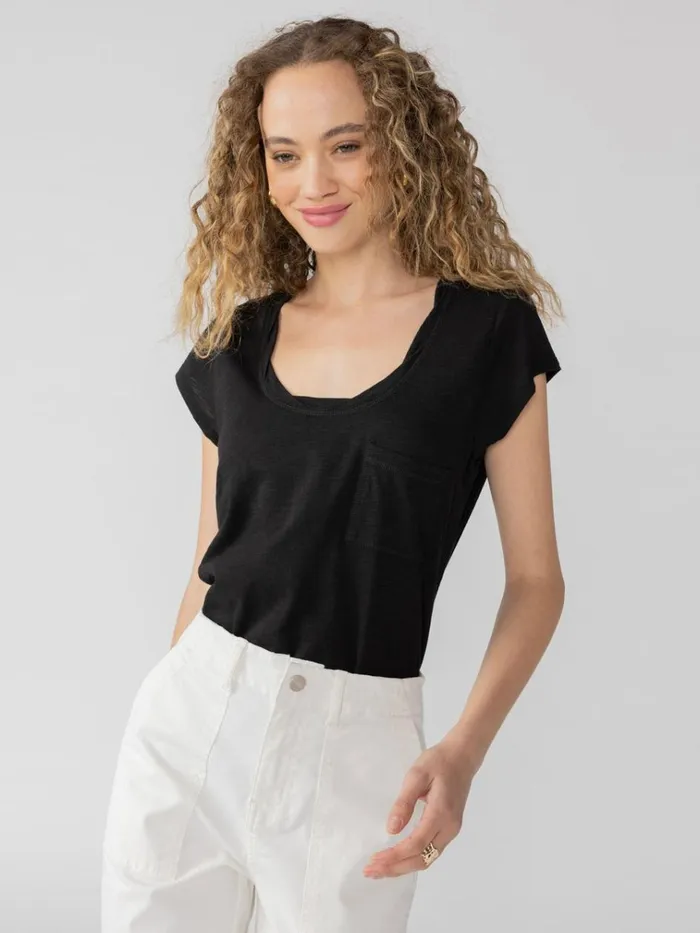 Traveler Twist Tee Black Women Sanctuary Clothing Tees and Tops