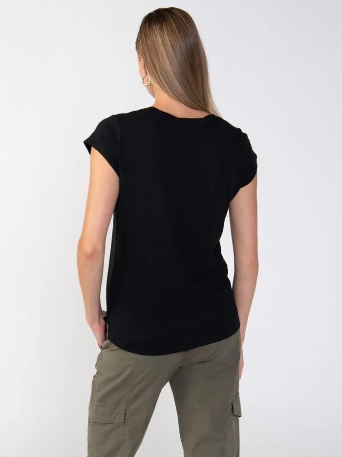 Traveler Twist Tee Black Women Sanctuary Clothing Tees and Tops