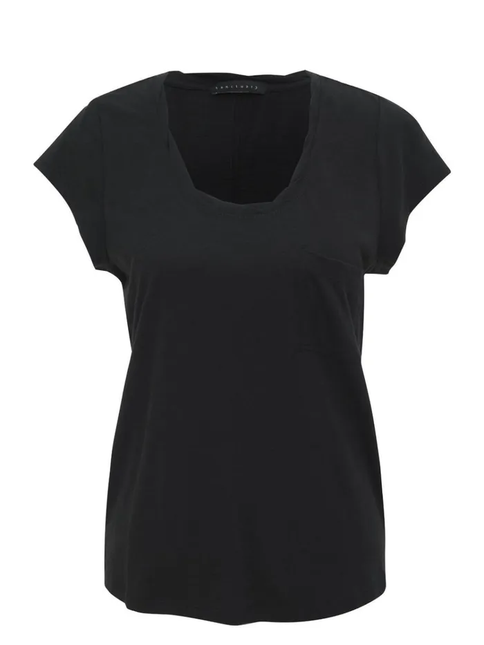 Traveler Twist Tee Black Women Sanctuary Clothing Tees and Tops