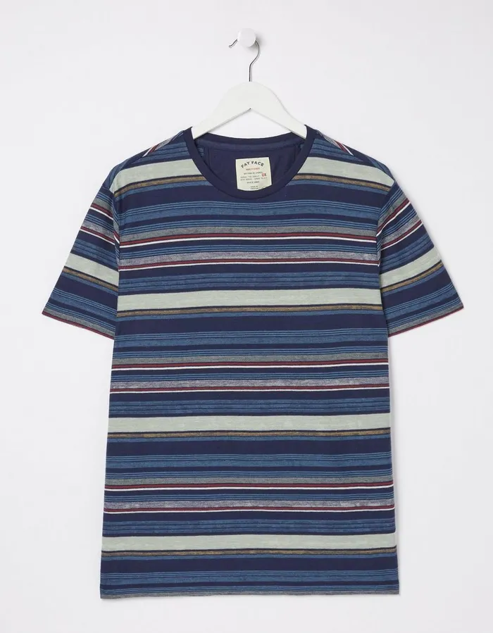 Trescowe Stripe T Shirt Navy Men FatFace TShirts