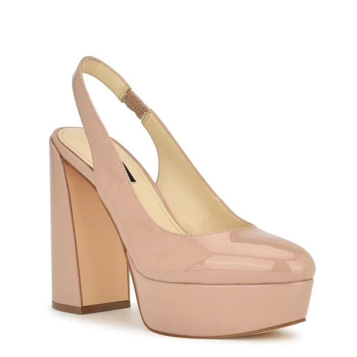 Trins Slingback Pumps Light Natural Women Nine West Heels