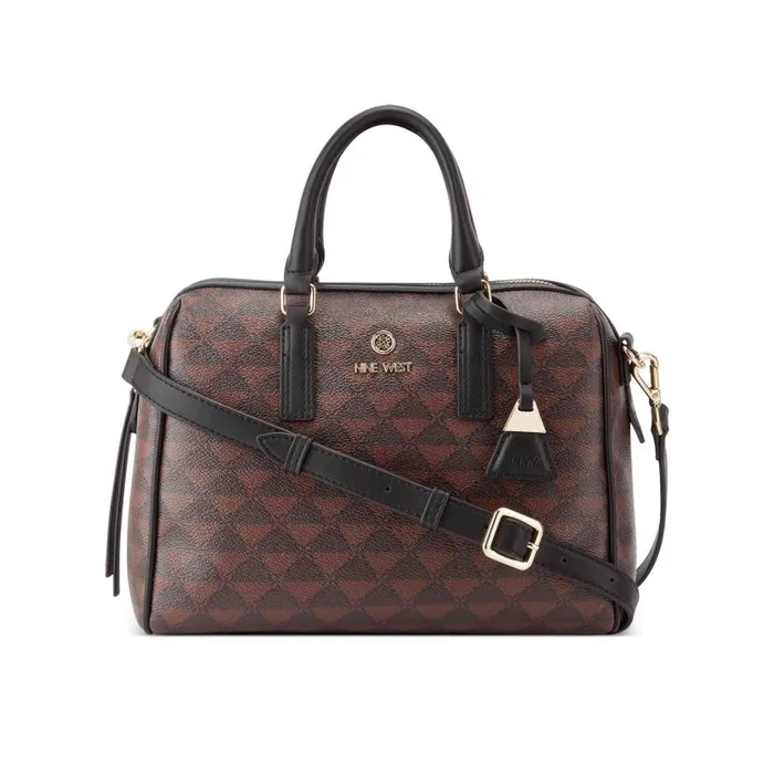 Tristian Bowler Satchel Mahogany Logo WomenMen Nine West Satchels and Shoulder Bags Tristian Bowler Satchel Mahogany Logo WomenMen Nine West Satchels and Shoulder Bags