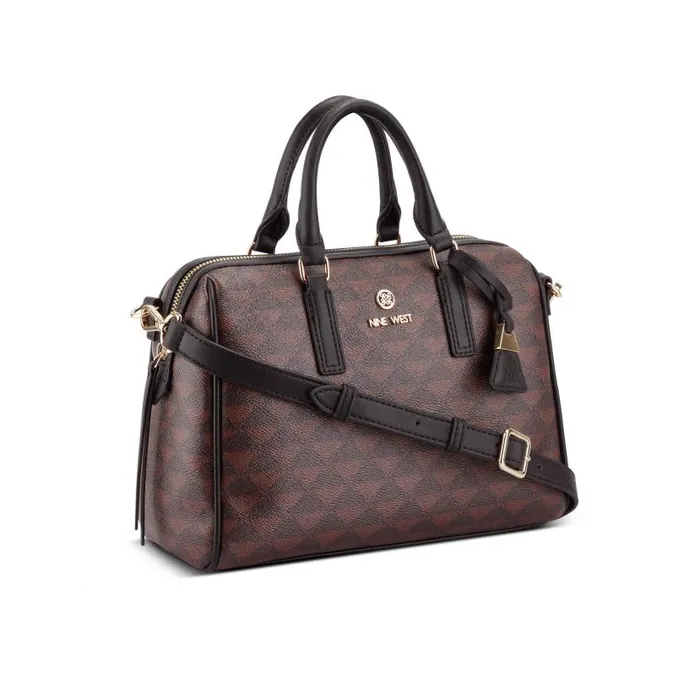 Tristian Bowler Satchel Mahogany Logo WomenMen Nine West Satchels and Shoulder Bags Tristian Bowler Satchel Mahogany Logo WomenMen Nine West Satchels and Shoulder Bags